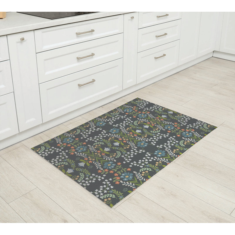 Cecelia Kitchen Mat, Charcoal, Rectangle 2' x 3'