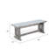 Banc, siège de style planche de ferme de 48 pouces de large, base piédestal grise
