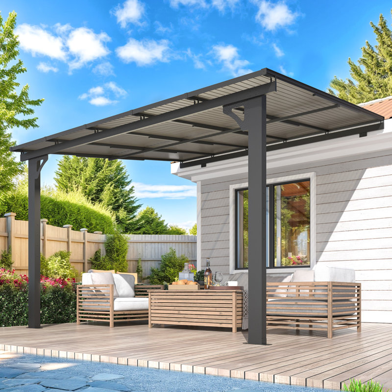 Pergola d'extérieur à hauteur réglable pour patio, H 118 po x l 120 po x P 110,23 po