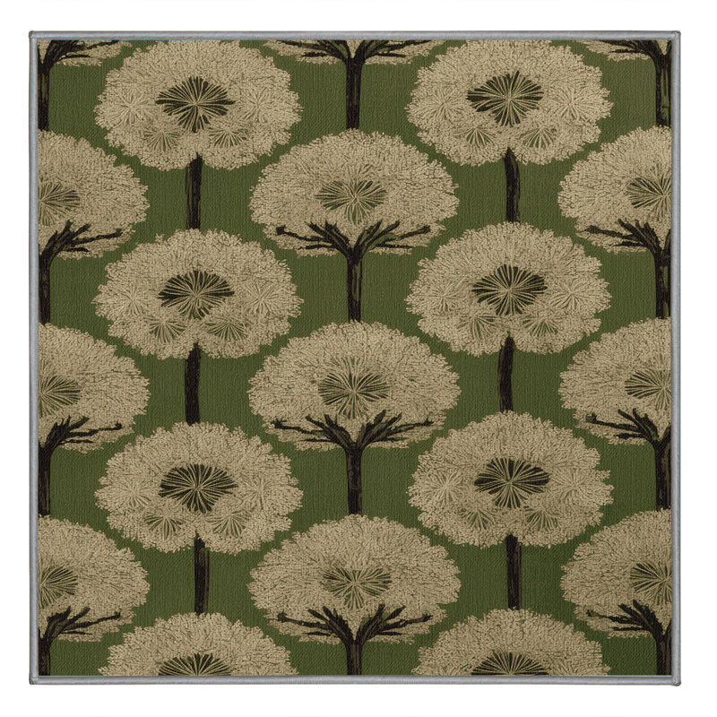 Tapis botanique brun lavable à la machine, Carré 6 pi