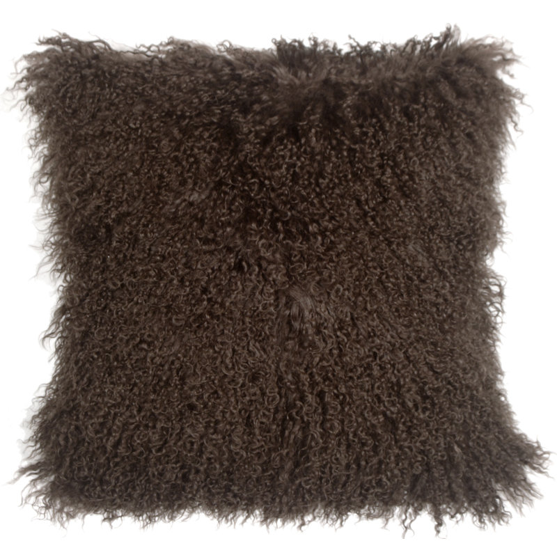Wool Reversible Throw Pillow, Brown, Down Insert