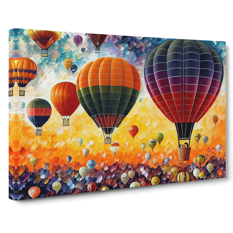 Painted Hot Air Balloons Vol.1 Abstract - Wrapped Canvas Print, 35cm H x 50cm W x 3cm D