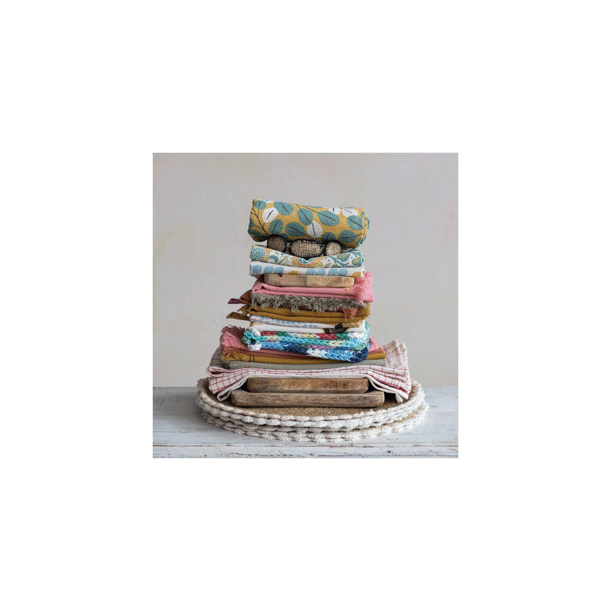 4-Pc Cotton Tea Towel Set