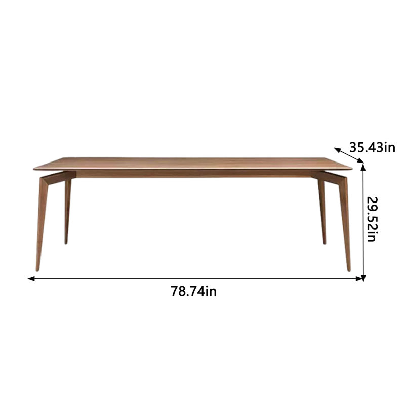 Walnut Solid Wood Dining Table, 35.43" W x 78.74" L