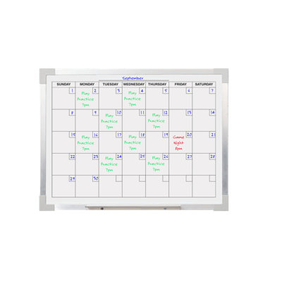 Dry-Erase Magnetic Aluminum Frames Monthly Calendar