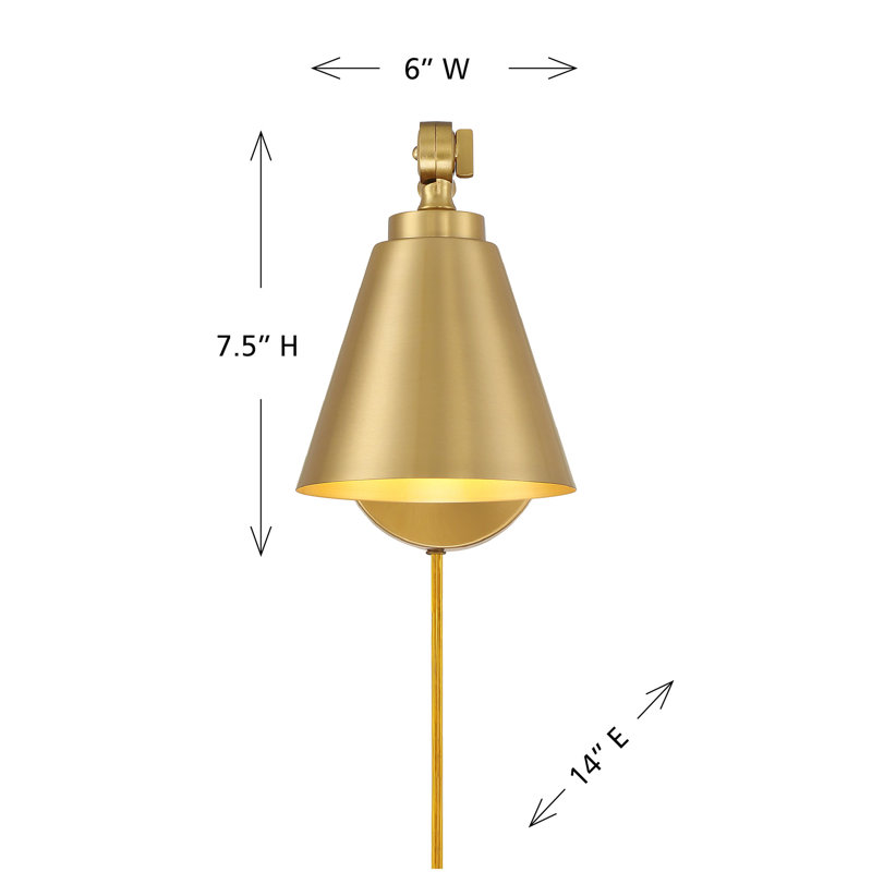 Weston 1-Light Wall Sconce in Brass (Set of 2), Brass