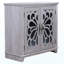 Buffet de rangement élégant avec portes en miroir en acrylique - Armoire décorative sculptée avec tablette réglable