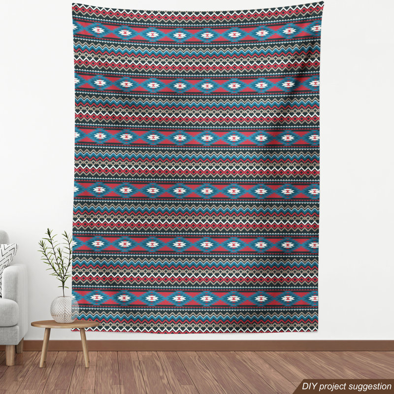 Tissu de folklore primitif, l 58 po x L 180 po