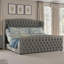 Grand lit ajustable DuJuan H 50,8 po avec garniture cloutée et tête de lit capitonnée, gris-934821845-934821844