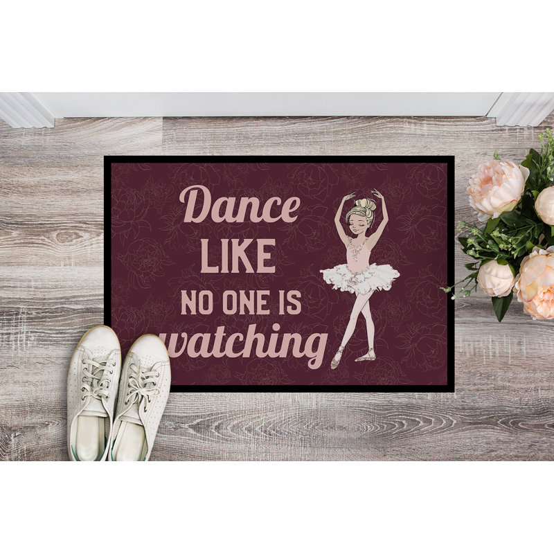 Tapis de porte antidérapant, l 24 po x L 36 po, « Dance Like No One Is Watching »