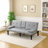 The 67-Inch Light Gray PVC Multi-Functional Sofa Bed, With A Foldable And Cup Holder Design, Makes It Extremely Convenient To Turn The Living Room Into A Guest Room-1016917087