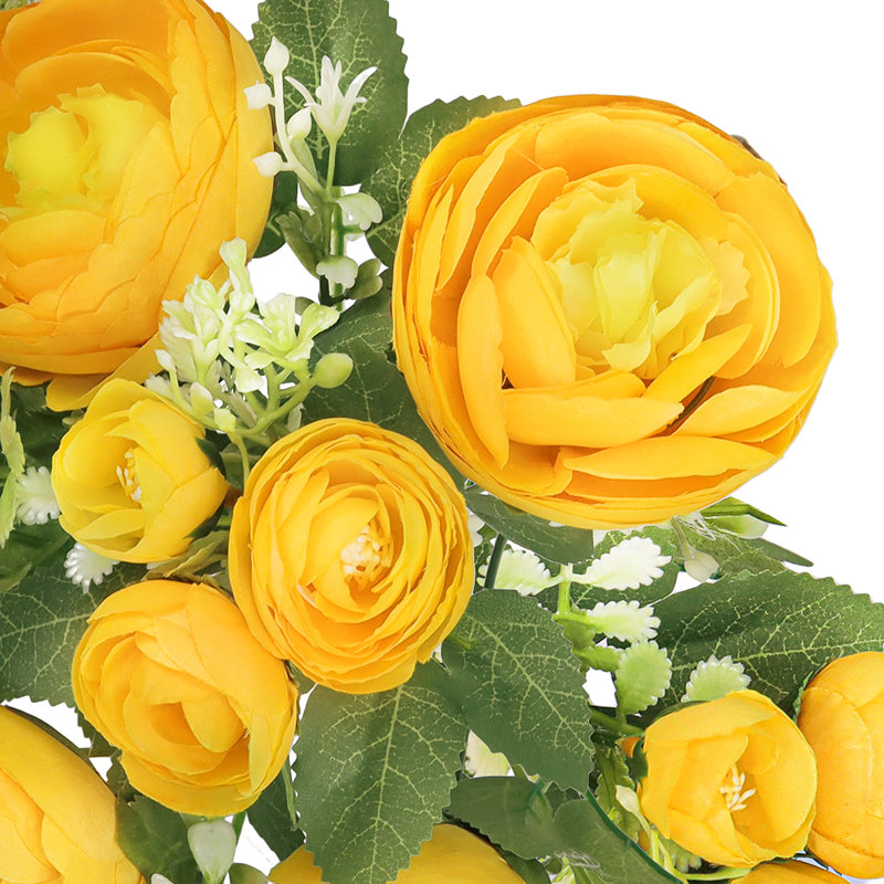 Bouquet de tiges de pivoines artificielles, Jaune miel