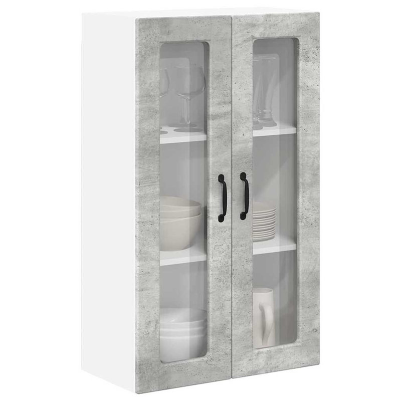 Vidaxl Kitchen Wall Cabinet With Shelf Concrete Grey 80 X 31 X 100 Cm, 100cm H x 60cm W x 31cm D, Concrete Grey