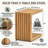 Convertible Solid Teak C-Shaped Side Table & Accent Stool – 2-in-1 Weather-Resistant Slatted Outdoor End Table for Patio, Sofa, or Bedside