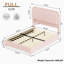 LED Teddy Fleece Platform Bed Frame with Round Corner Upholstered Headboard-382251205-382251207