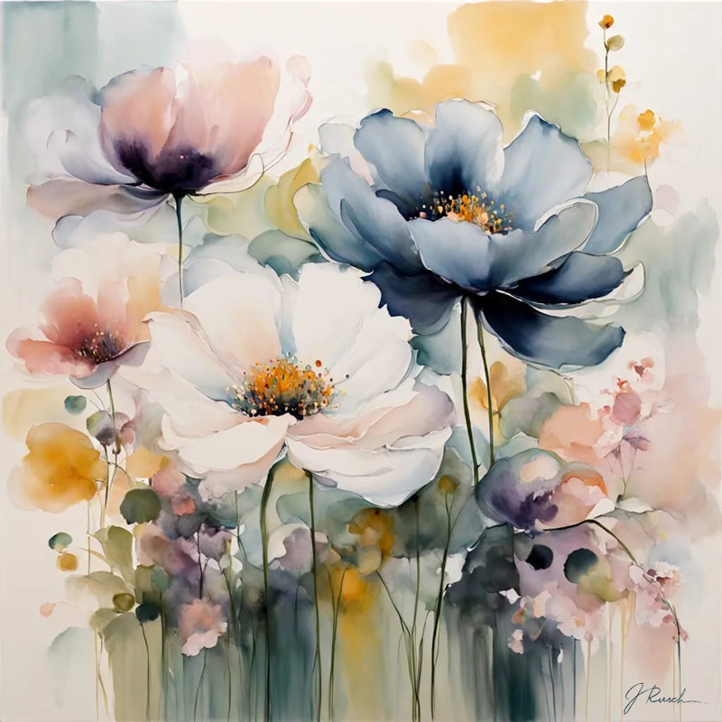 Aquarelle de fleurs pastel en fleurs