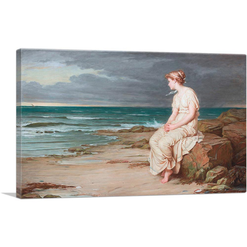 «Miranda» par John William Waterhouse, reproduction d'art sur toile tendue, H 26 po x l 40 po x P 0,75 po
