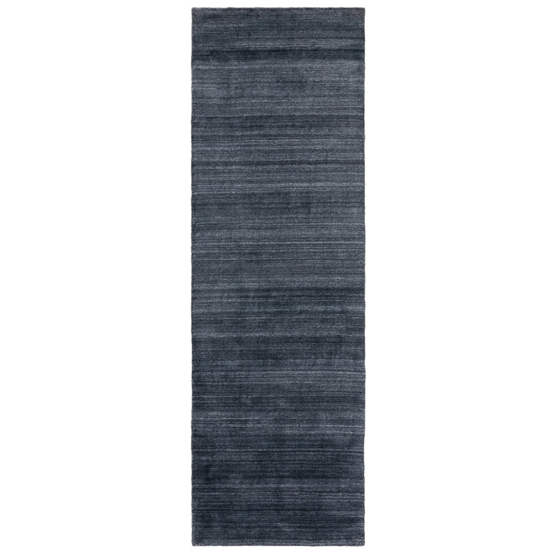 Mcelroy Hand-Woven Flatweave Anthracite Area Rug, Runner 2'6" x 8'