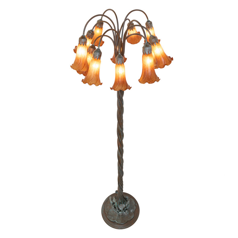 Tiffany Pond Lily Floor Lamp, Amber