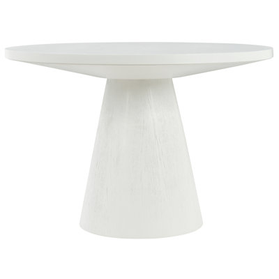 TREXM Retro Round Dining Table Minimalist Elegant Table for Living Room, Dining Room (White)
