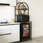 Mini support de réfrigérateur à 4 niveaux, armoire de rangement pour micro-ondes arquée avec prise et roues, support de boulanger à cadre en métal pour la cuisine