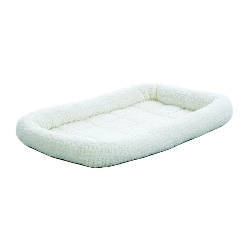 X-Large White Fleece Pet Bed for Carriers
