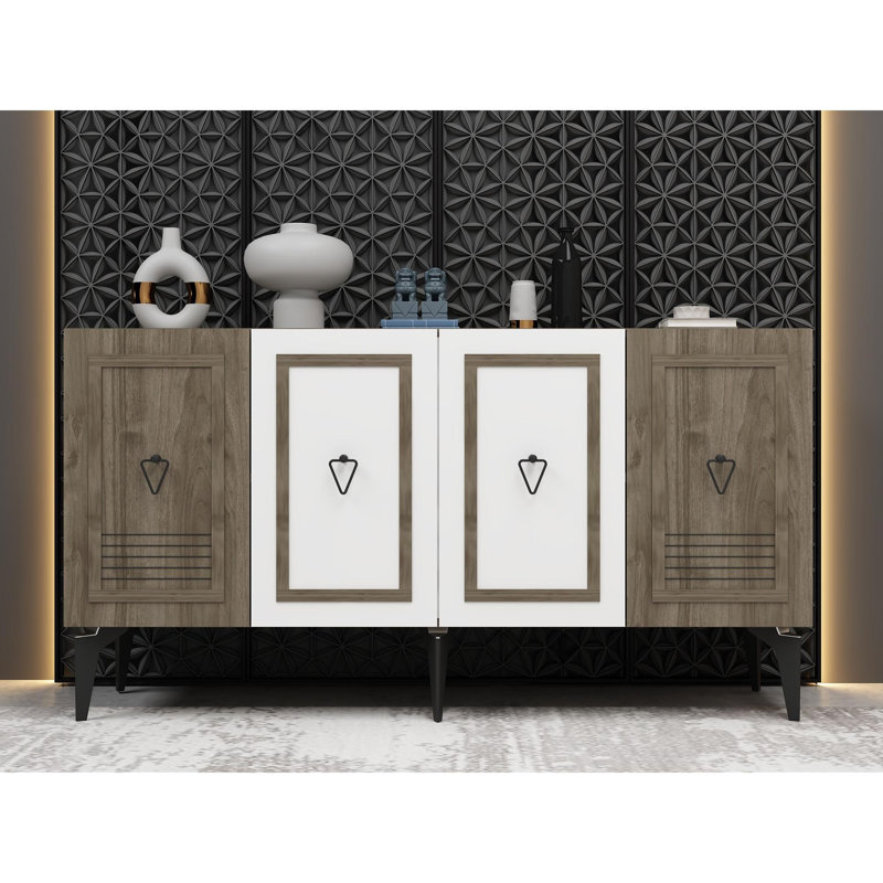 Console, Blanc / noyer