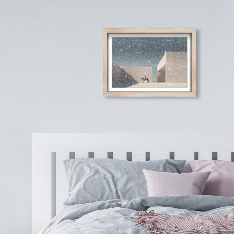 Lone Equestrian II Print by Oliver Gal, 25.5"H x 37.5"W, Natural Oak Shadowbox