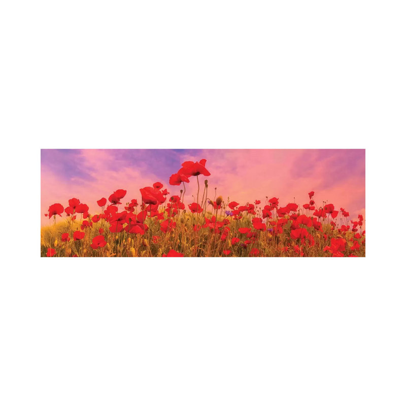 Idyllic Field Of Poppies At Sunset by Melanie Viola - Wrapped Canvas Panoramic Gallery-Wrapped Canvas Giclée