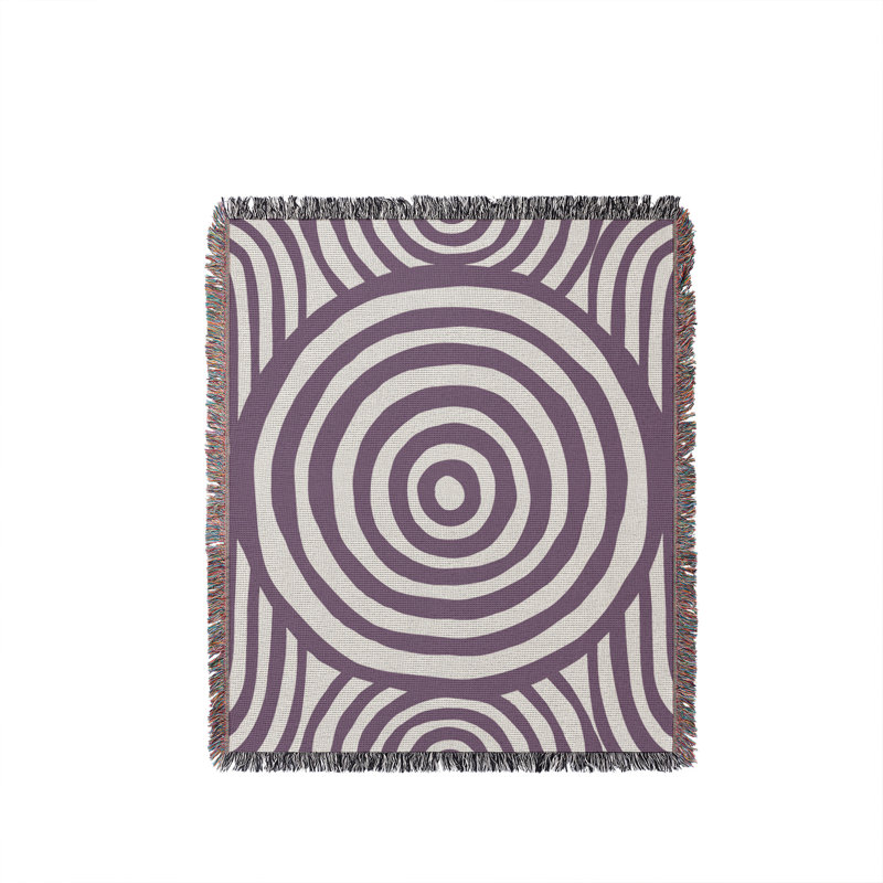 Jeté en coton Alaka, Jeté 60 po x 60 po, Mauve