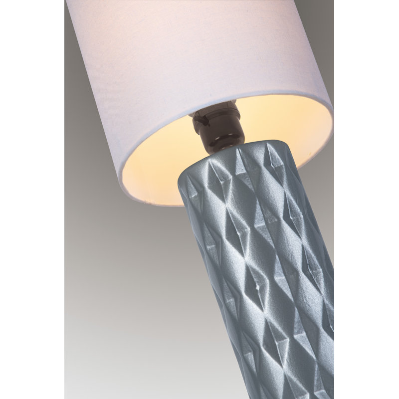Makenna Ceramic Table Lamp, Silver