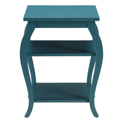Teal 2-shelf End Table