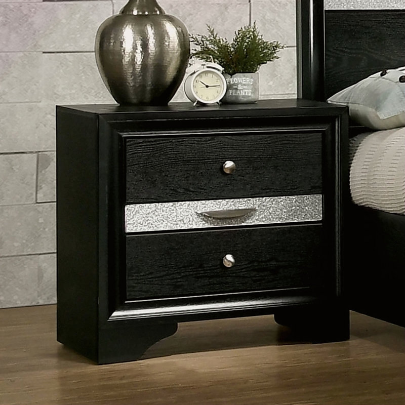 Table de chevet contemporaine 1Pc, Noir