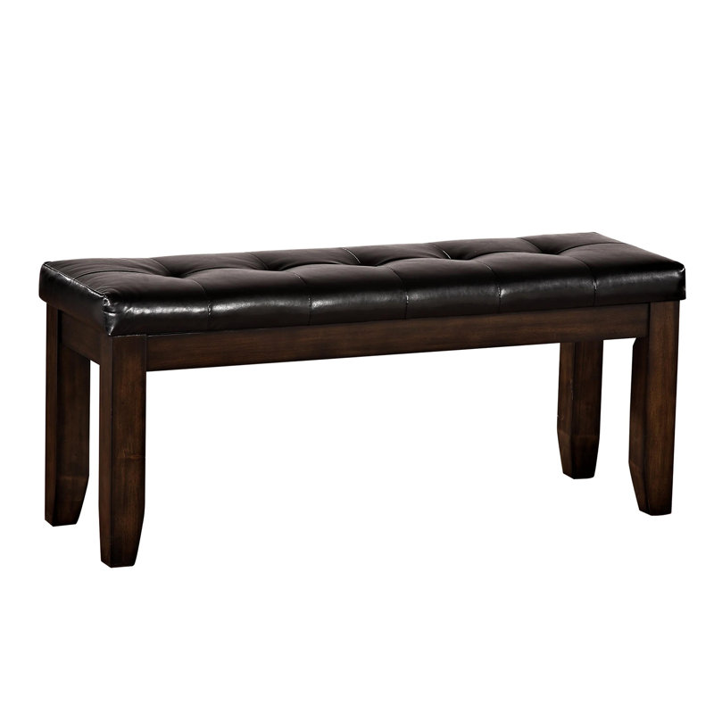 Banc de salle à manger rembourré en polyuréthane noir et espresso