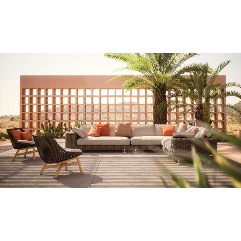 Mbrace Outdoor Teak Lounge Chair, Arabica, Natura Taupe