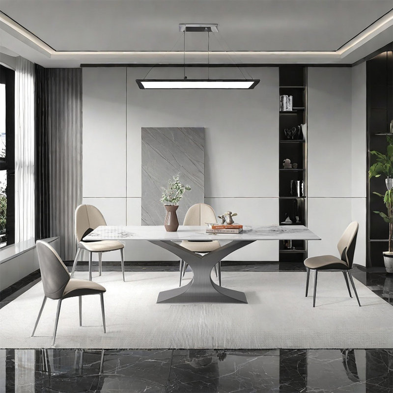 Ensembles de table de salle à manger de style italien moderne, H 29,5 po x L 63 po x l 35,4 po