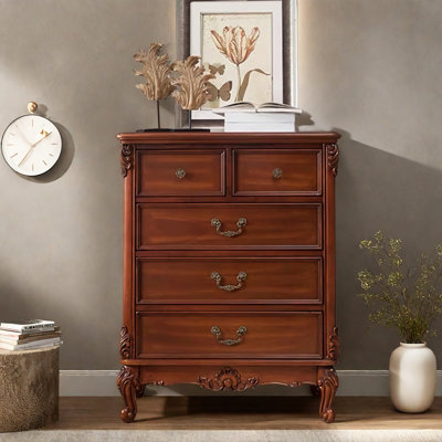 Vintage Classic Dark Brown Solid Wood Accent Chest