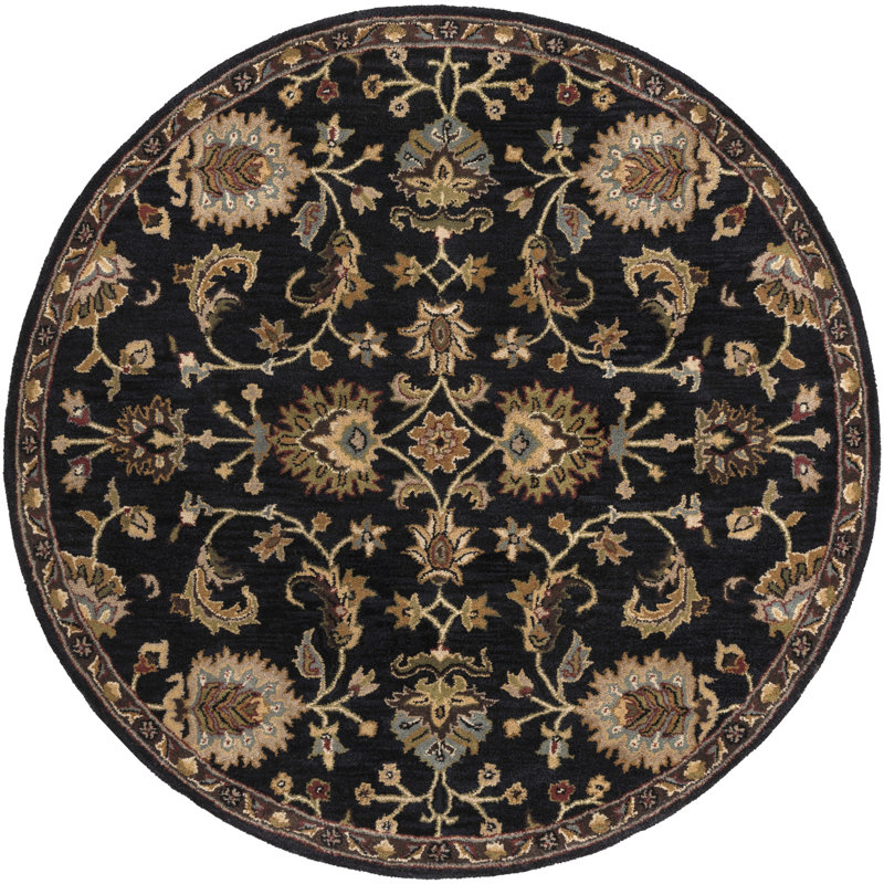 Tapis en laine touffeté Rathburn, Rond 6 pi
