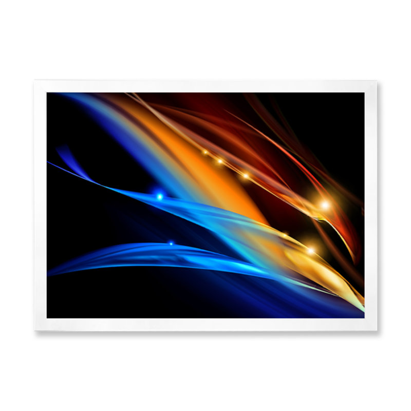 «Colorful Fractal Fire and Water Fusion IV», art mural moderne sur toile, H 34 po x l 44 po x P 1,5 po