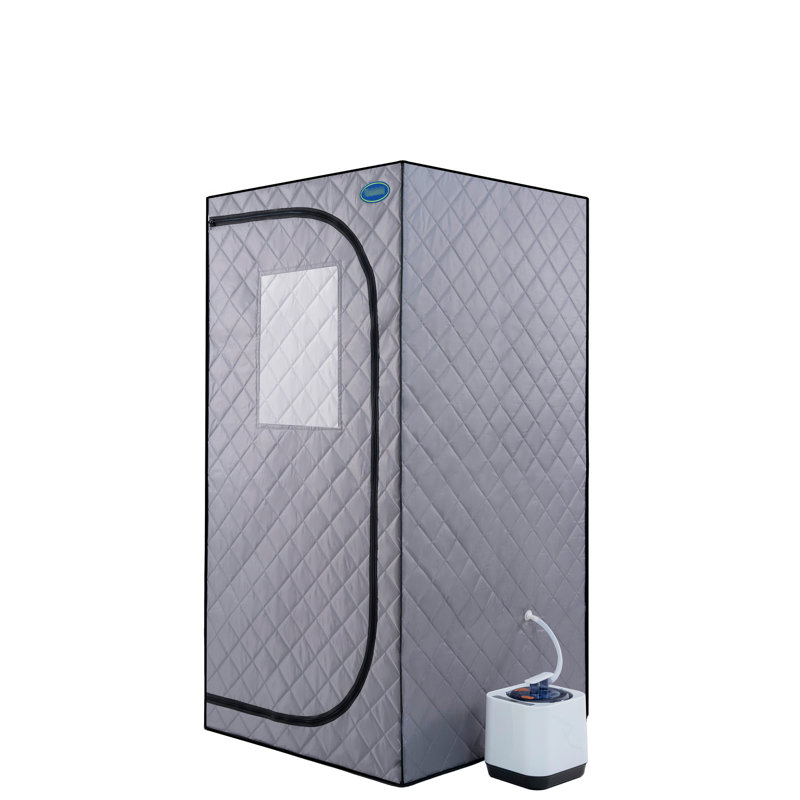 Portable Steam Grey Mini Plus - Spa personnel avec générateur et télécommande. Chaise pliable. Installation facile. Chauffage rapide. Ul accrédité. Tissu. 360 degrés. Element. Améliore la douceur de la peau