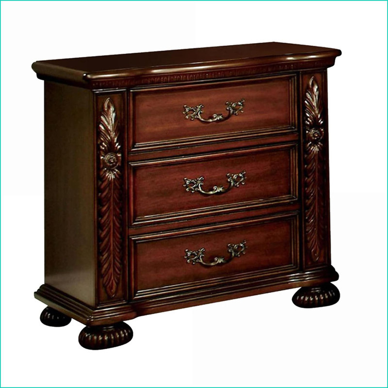Table de chevet 3 tiroirs Traditional