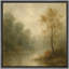 «Misty Forest River Landscape with Soft Neutral Tones», reproduction d'art sur toile encadrée-2109093908-2109093910