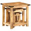  Ensemble de 3 tables d'appoint gigognes couleur bois naturel avec accents noirs