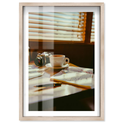 Morning Planning Shadowbox Print Photography Prints by Notoriart, Blonde Frame, 36 x 54