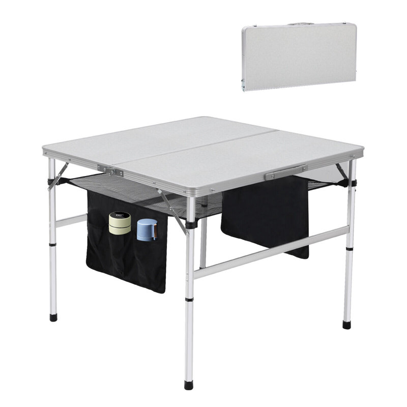 Rabess Square Wood Metal Outdoor Camping Table , in. W in. D, 26.1" H x 31.5" L x 31.5" W