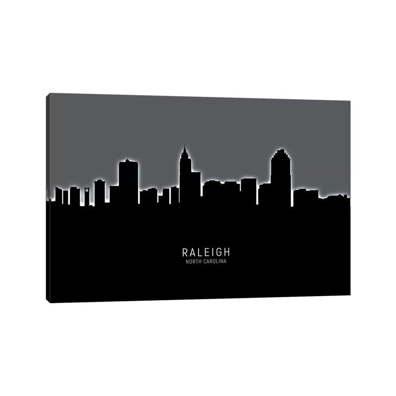 Raleigh North Carolina Skyline by Michael Tompsett - Wrapped Canvas Print, 101.6 cm H x 66.04 cm W x 3.175 cm D