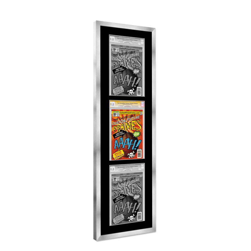 Wood Picture Frame with Mat, Silver/Black, 7.75" x 10.5"