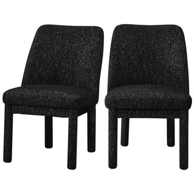 Ensemble de 2 chaises de salle à manger rembourrées modernes entièrement recouvertes en chenille