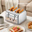 Grille-pain 4 tranches en acier inoxydable avec fentes extra larges, levier à levée élevée, fonctions bagel et muffin, 7 réglages d'ombre, plateau à miettes amovible et grille de réchaud - argent