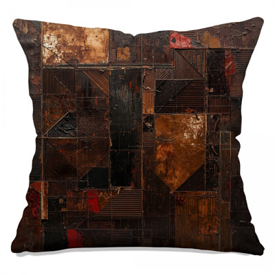 Rustic Metal Texture Double Sided Throw Pillows